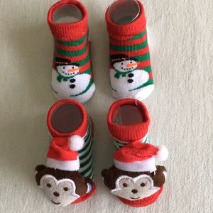 So’Dorable Baby (2) Prs. of Snowmen/Monkey Socks